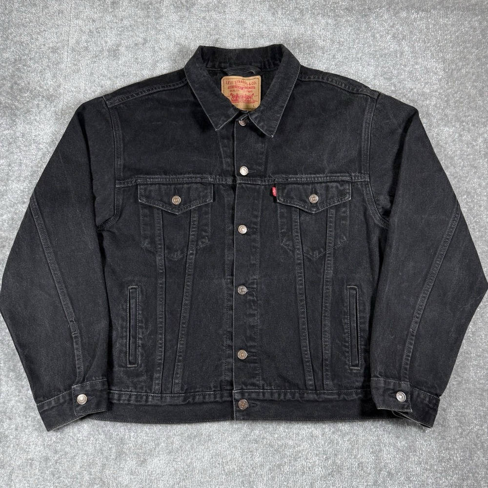 Levi's Denim Trucker Jacket Men's Large Black Washed
